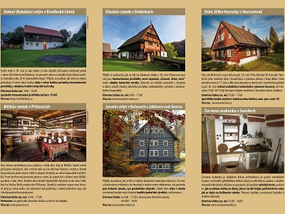Dny lidové architektury představí vodní mlýny i největší roubenku