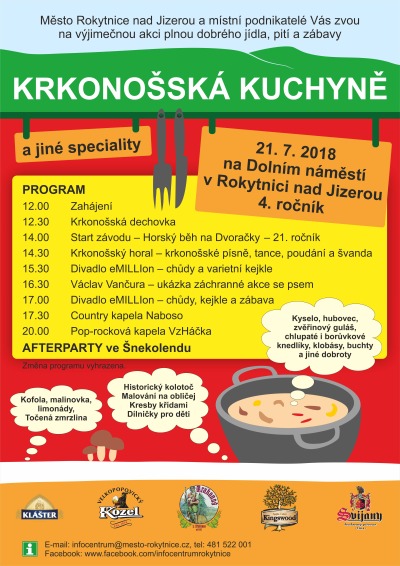 V Rokytnici pořádají 4. ročník akce Krkonošská kuchyně a jiné speciality