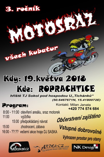 Motorkáři všech kubatur se sjedou na sraz v Roprachticích