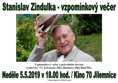 Vzpomínkový večer připomene Stanislava Zindulku
