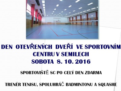 Sportovní centrum v Semilech láká na den otevřených dveří