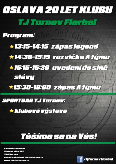 Florbalisté TJ Turnov oslaví 20 let od vzniku klubu
