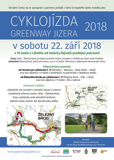 Cyklojízda Greenway Jizera povede z Líšného do Železného Brodu