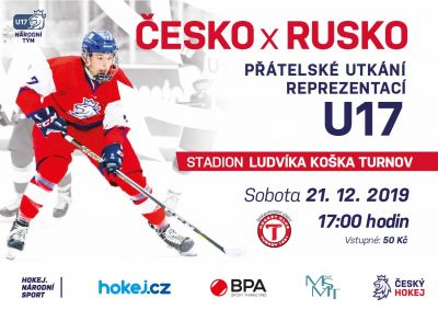 Hokejová reprezentace do 17 let se utká s Ruskem v Turnově a Vrchlabí