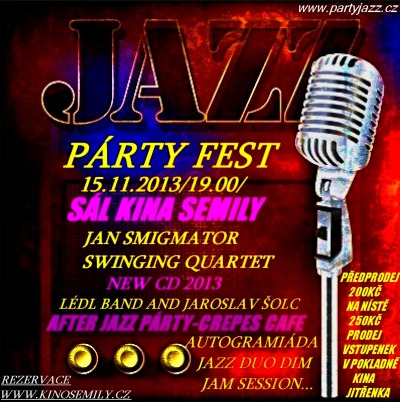 Jazz párty bude tentokrát patřit sál Kina Jitřenka