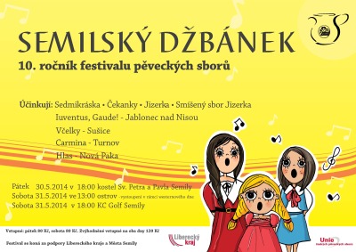 Pěvecké sbory se představí na 10. ročníku přehlídky Semilský džbánek