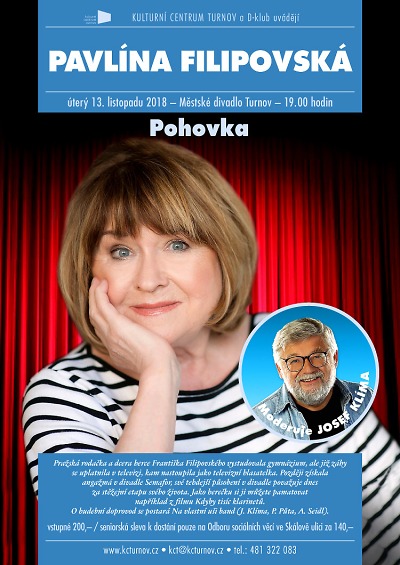 Pavlínu Filipovskou vyzpovídá na turnovské Pohovce Josef Klíma