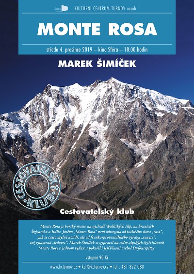 Marek Šimíček bude vyprávět o cestě na alpský masiv Monte Rosa