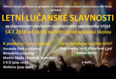 Letní lučanské slavnosti otevřou i víceúčelové hřiště