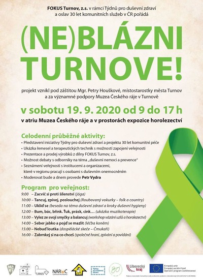Akce (Ne)blázni Turnove! proběhne v rámci Týdnů pro duševní zdraví