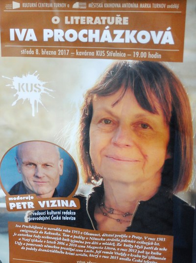 Iva Procházková vystoupí v Turnově v pořadu O literatuře