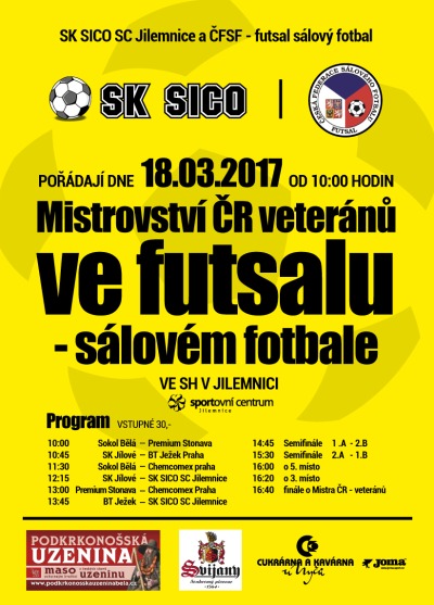 V jilemnické hale se hraje český šampionát ve futsale veteránů