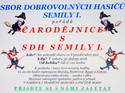 Čarodějnice se Sborem dobrovolných hasičů Semily I.