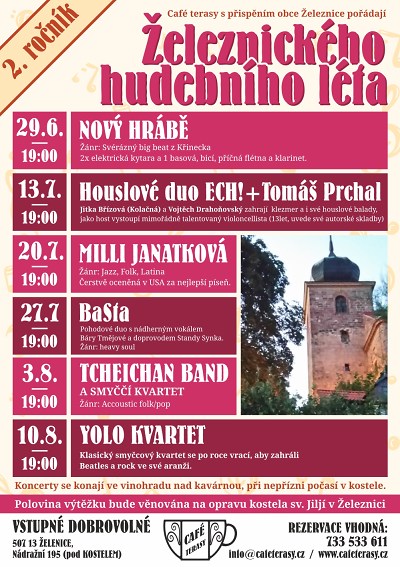 Železnické hudební léto přináší podruhé prázdninové koncerty