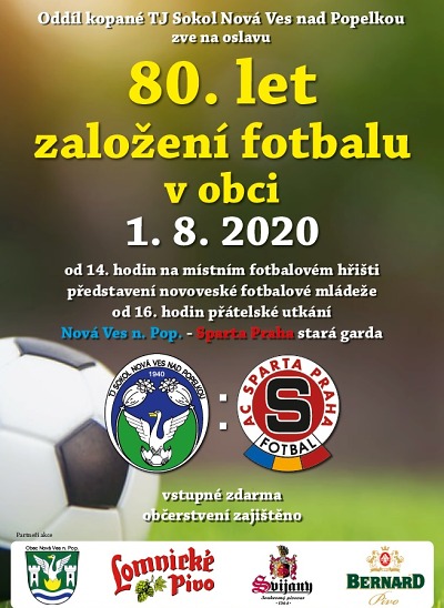 V Nové Vsi oslaví 80 let fotbalu zápasem proti staré gardě Sparty