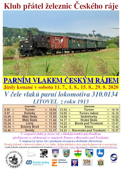Parní vlaky o prázdninách opět vyjíždí na koleje v Českém ráji