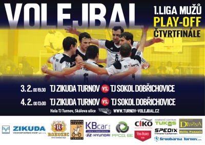Turnovské volejbalisty čekají ve čtvrtfinále play off Dobřichovice