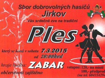 Hasiči z Jirkova zvou na místní ples