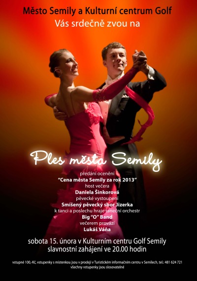 Ples města Semily se koná pošesté, hostem je Daniela Šinkorová