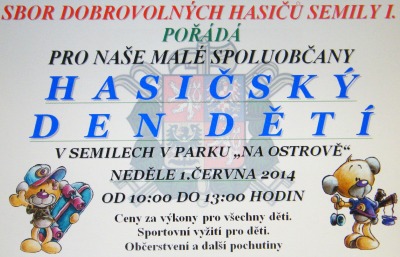 Hasičský den dětí se koná opět v semilském parku Ostrov