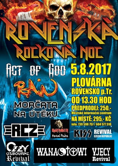 Na Rovenské rockové noci zahrají Rain či Morčata na útěku
