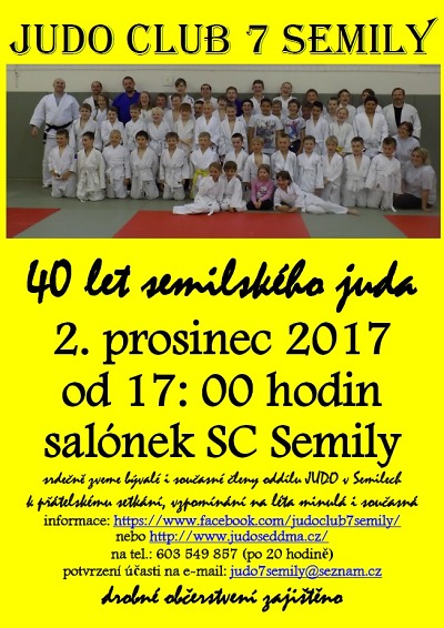Semilští judisté oslaví při setkání 40 let klubu