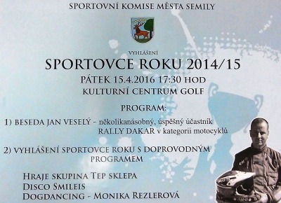 Sportovce Semil vyhlásí v KC Golf