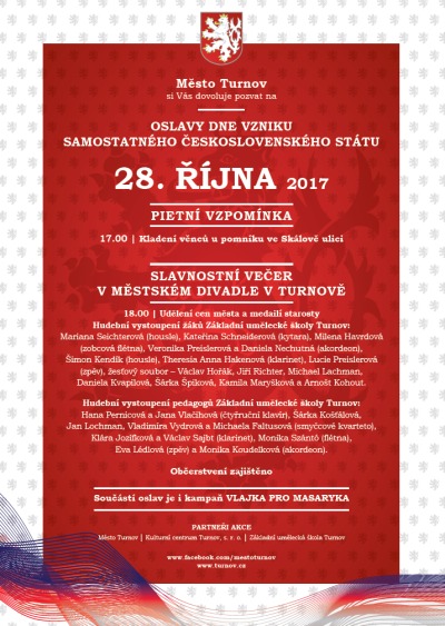 V Turnově zvou na oslavy 28. října 2017