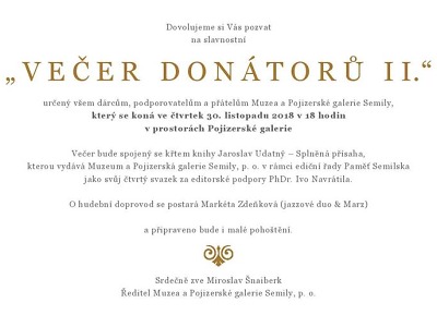 V semilském muzeu chystají Večer donátorů 2