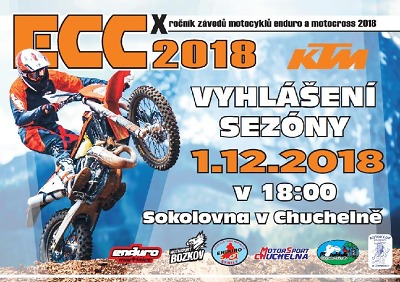 Slavnostní vyhlášení seriálu KTM ECC 2018 se koná v Chuchelně