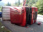 Nehoda kamionu u křižovatky na Mýtě v Harrachově