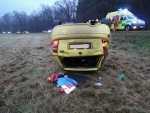 Nehoda vozidla Škoda Fabie v Dětřichově