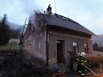 Požár rodinného domku v ulici Těpeřská v Železném Brodě