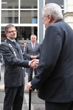 Prezident Miloš Zeman v Turnově - přivítání