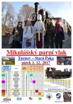 Mikulášský parní vlak na trase Turnov - Stará Paka