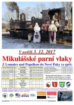 Mikulášské parní vlaky z Lomnice do Nové Paky