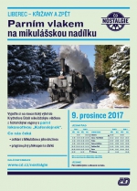 Parní vlak s mikulášskou nadílkou na trase Liberec - Křižany