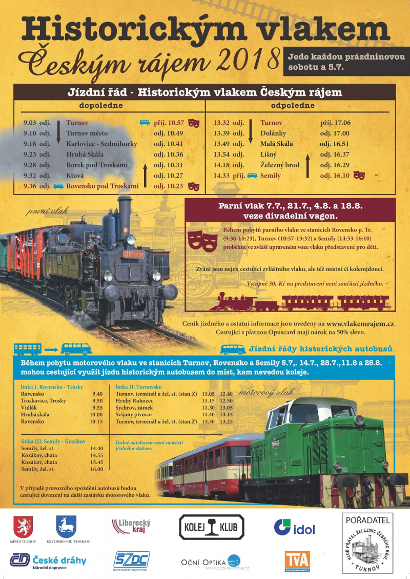 Plakát Historickým vlakem Českým rájem
