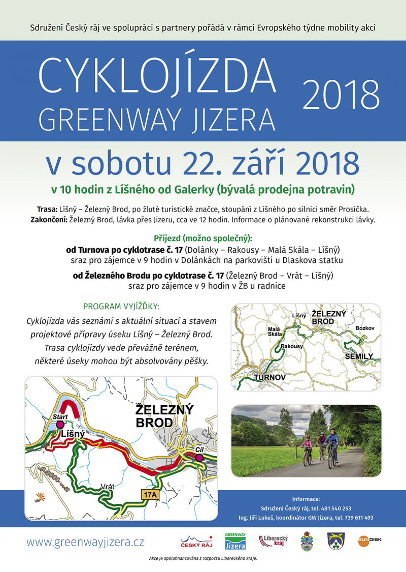 Cyklojízda Greenway Jizera 2018<br />Autor: Archiv Sdružení Český ráj