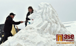 Začátek stavby sochy sněhového Krakonoše na jilemnickém náměstí