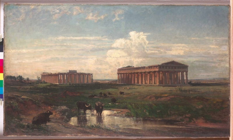 Wilhelm Riedel - Krajina s antickými chrámy - 1862<br />Autor: Archiv KÚ Libereckého kraje
