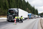 Kamiony kontrolované na hraničním přechodu v Harrachově