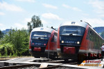 Vlaky Arrivy Siemens Desiro se křižují na semilském nádraží