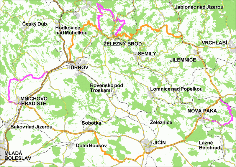 Mapa Geoparku Český ráj