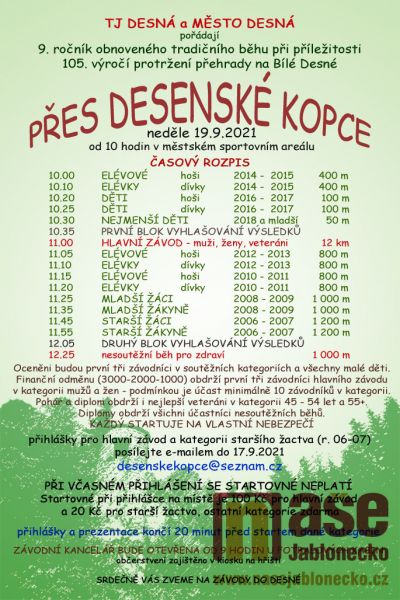 Běh Přes desenské kopce proběhne v neděli v Desné 