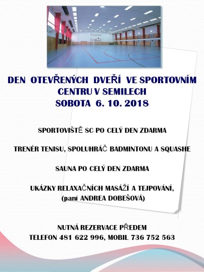 Říjnové akce pod patronací Sportovního centra Semily