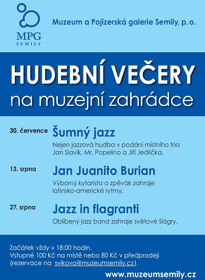 Hudební večery na muzejní zahrádce v Semilech otevře Šumný jazz