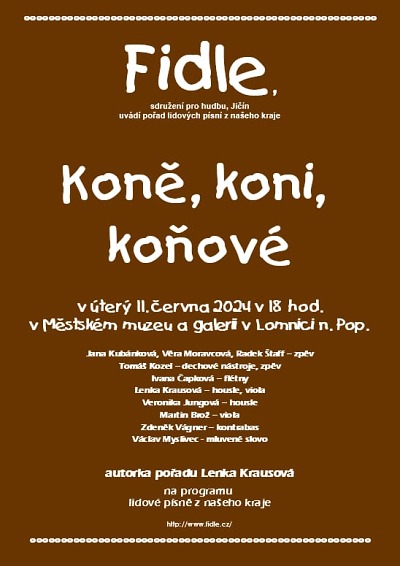 Soubor Fidle vystoupí s programem Koně, koni, koňové