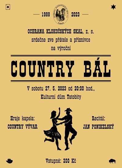 Výroční country bál s kapelou Country vývar v Tatobitech