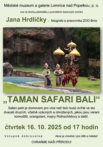 O brněnském Safari parku bude v Lomnici povídat Jan Hrdlička